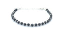 Pulsera de Shungita Natural, 4mm, Plata 925, Ajustable 16-19cm