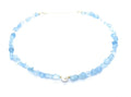 Eloboe essence Collar de Aguamarina Natural con Perla, 40-45 cm, Plata 925 Chapada en Oro 24k