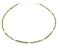 Gargantilla de Peridoto Natural con Perlas, 3mm, Plata 925 Chapada en Oro 24K, Ajustable 16-19cm