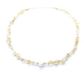 Eloboe essence Collar de Citrino Natural con Perla, 5x7 mm, Plata 925 Chapada en Oro 24k, Ajustable 40-45 cm