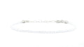 Pulsera de cuarzo blanco piedra natural de 2 mm de grosor plata de primera ley ajustable de 16 cm a 19 cm