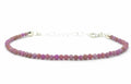 Pulsera mujer lepidolita piedra natural de 2 mm de grosor plata de primera ley ajustable de 16 mm a 19 mm