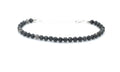 Pulsera de obsidiana piedra natural de 4 mm, plata 925, ajustable de 16 a 19 cm