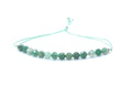 Pulsera de hilo de esmeralda, piedras naturales de 4 mm, plata de ley 925, ajustable