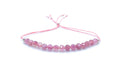Pulsera de cuarzo fresa rosa de 4 mm, hilo ajustable, plata de ley 925