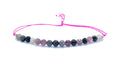 Pulsera de hilo de turmalina sandia piedra natural y plata de ley ajustable
