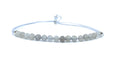 Pulsera de hilo labradorita piedra natural de 4 mm de grosor plata de primera ley 925 ajustable a todas las medidas de muñeca