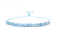 Pulsera de hilo aguamarina piedra natural semipreciosa de 4mm de grosor y plata de ley ajustable