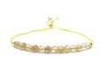 Pulsera de hilo, citrino piedra natural de 4mm de grosor y plata de ley