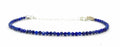 Pulsera de piedra natural de 2 mm lapislazuli y plata de ley ajustable de 16 cm a 19 cm