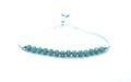 Pulsera Ajustable de Piedra Natural Turquesa, 4 mm, Plata de Ley 925