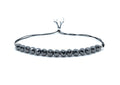 Pulsera de hilo mujer hematite piedra natural de 4mm de grosor plata de primera ley 925 ajustable a todos los grosores de muñeca