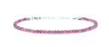 Pulsera de cuarzo fresa rosa de 2mm de grosor plata de primera ley 925 ajustable de 16cm a 19cm.