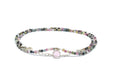 Gargantilla de turmalina sandia colgante de cuarzo rosa en plata de primera ley 925 longitud 40 cm con extensión de cadena de corazón hasta 45 cm
