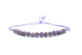 Pulsera de hilo mujer lepidolita piedra natural de 4mm de grosor plata de primera ley 925 ajustable a todos los grosores de muñeca