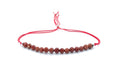 Pulsera de hilo con cuentas de jaspe rojo de 4 mm, plata de ley 925, ajustable