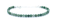 Pulsera de esmeralda natural de 4 mm, plata de ley 925, ajustable 16-19 cm