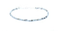 Pulsera de piedra luna con turmalina negra natural de 2mm, plata 925, ajustable de 16cm a 19cm