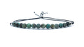 Pulsera de hilo mujer turquesa africana piedra natural de 4mm de grosor plata de primera ley 925 ajustable a todos los grosores de muñeca