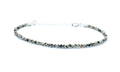 Pulsera de jaspe dalmata, 2 mm de grosor, plata de ley 925, ajustable de 16 cm a 19 cm