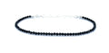Pulsera de turmalina negra, plata 925, ajustable de 16-19 cm, grosor de 2 mm