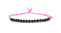 Pulsera de hilo mujer granate piedra natural de 4mm de grosor plata de primera ley 925 ajustable a cualquier grosor de muñeca