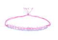 Pulsera de hilo, cuarzo rosa piedra natural de 4mm de grosor y plata de ley