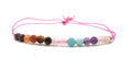 Pulsera de 7 chakras y plata de ley ajustable de 16 cm a 19 cm