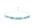 Pulsera de hilo mujer fluorita piedra natural de 4mm de grosor plata de primera ley 925 ajustable a todos los grosores de muñeca