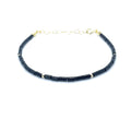 Eloboe essence Pulsera de Turmalina negra Natural, Plata 925 Chapada en Oro 24k, 16-19 cm Ajustable