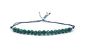 Pulsera de hilo mujer malaquita piedra natural de 4mm de grosor plata de primera ley 925 ajustable a todos los grosores de muñeca