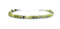 Pulsera de mujer serpentina piedra natural de 4 mm de grosor plata de primera ley ajustable de 16 cm a 19 cm