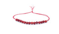 Pulsera de hilo coral de 4 mm de grosor, plata de ley 925, ajustable