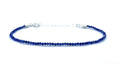 Pulsera mujer sodalita piedra natural de 2 mm de grosor plata de primera ley ajustable de 16cm a 19cm