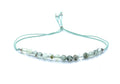 Pulsera Ajustable de Prehnita Natural, Hilo con Plata 925, 4 mm