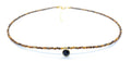 Gargantilla de ojo de tigre de 2 mm de grosor colgante de onix plata de primera ley 925 chapada en oro de 24K longitud 40cm ampliable a 45cm