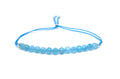 Pulsera de hilo mujer calcedonia azul piedras naturales semipreciosas de 4mm de grosor plata de primera ley 925 ajustable a todos los grosores de muñeca