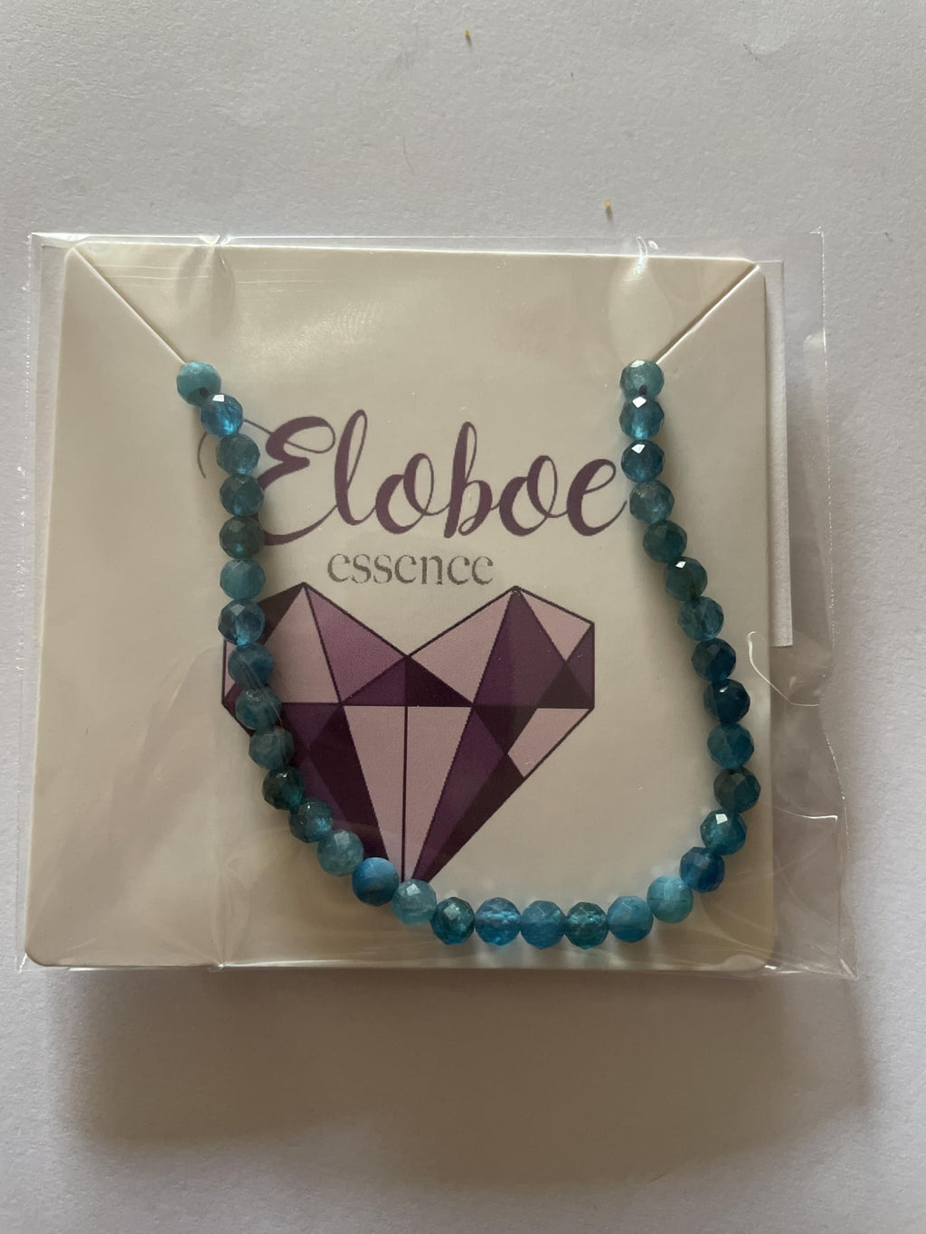Pulsera de piedra natural apatita de 4mm en plata de ley ajustable de 16mm a 19mm