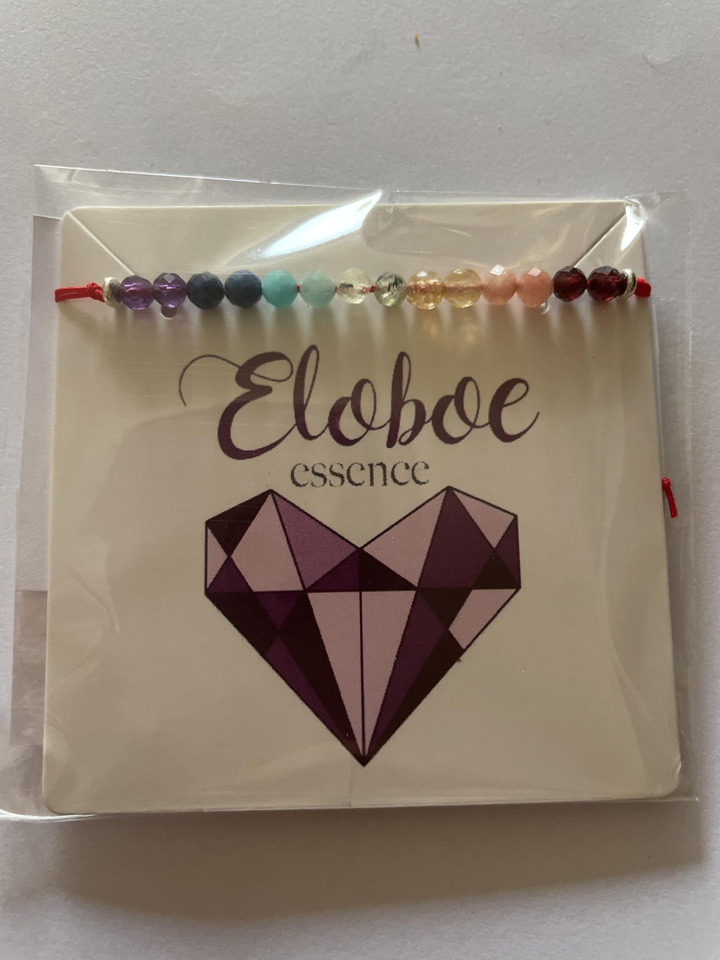 Pulsera de hilo rojo piedra natural 7 chakras plata de primera ley 925 ajustable
