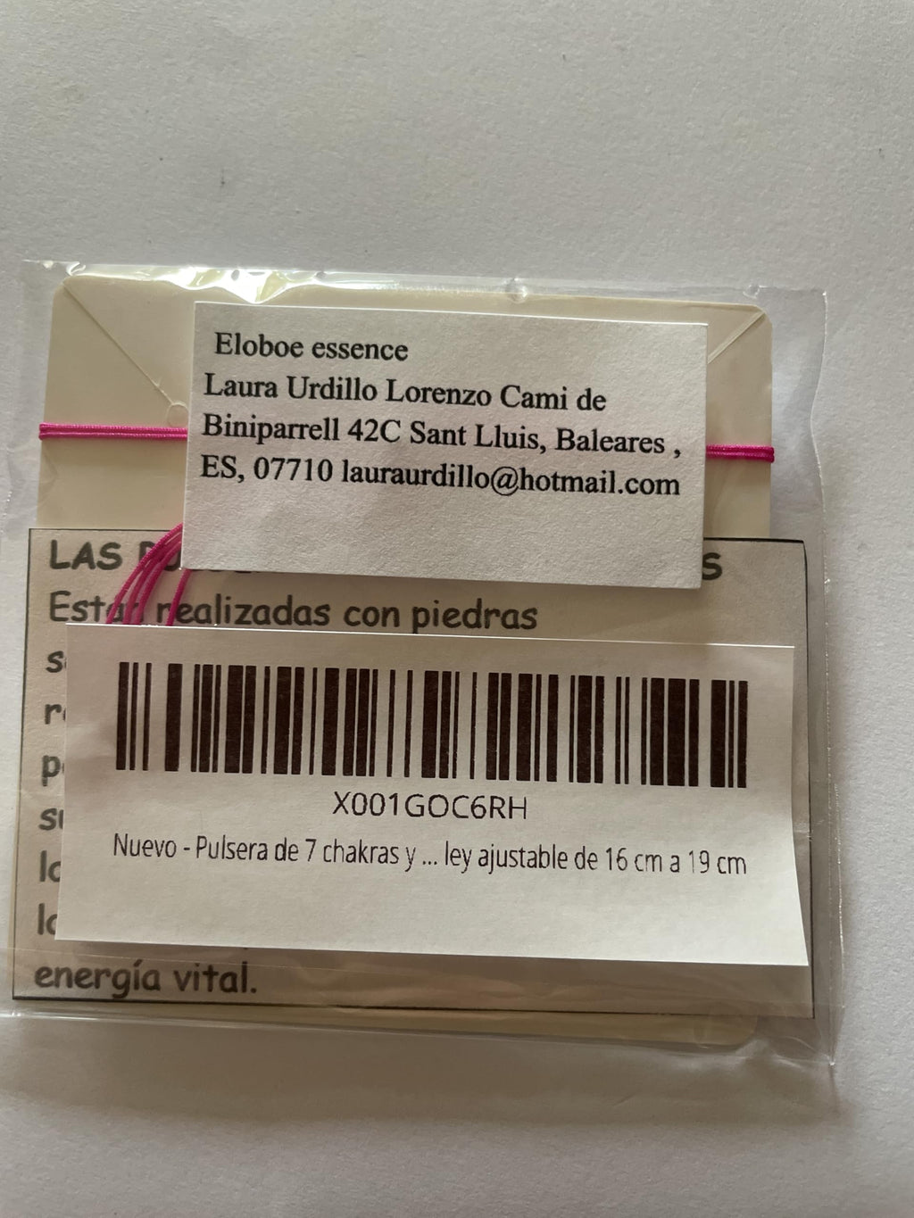 Pulsera de 7 chakras y plata de ley ajustable de 16 cm a 19 cm