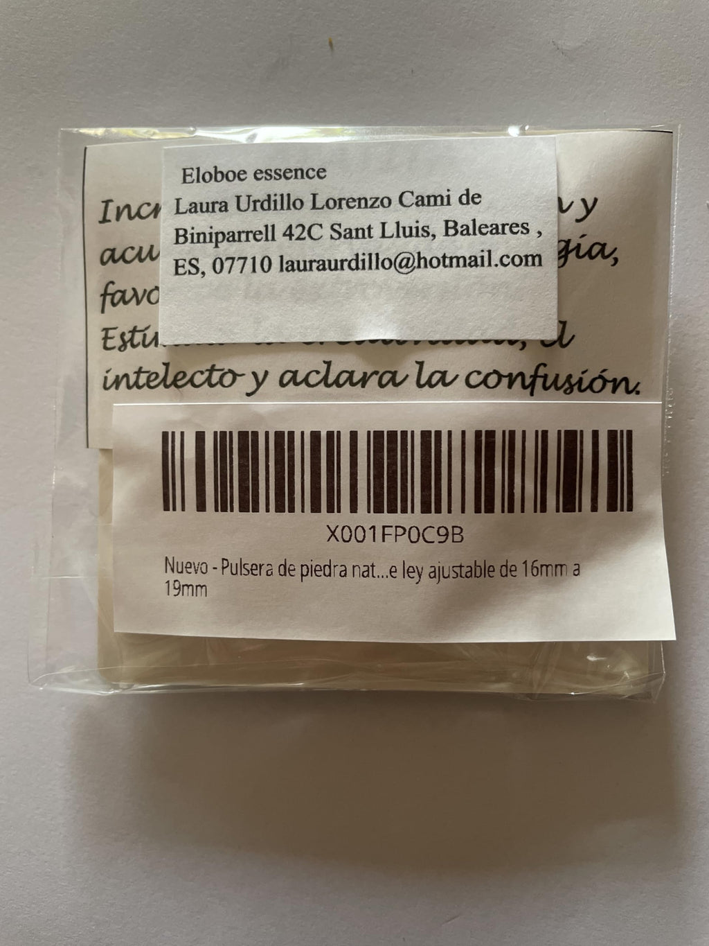 Pulsera de piedra natural apatita de 4mm en plata de ley ajustable de 16mm a 19mm